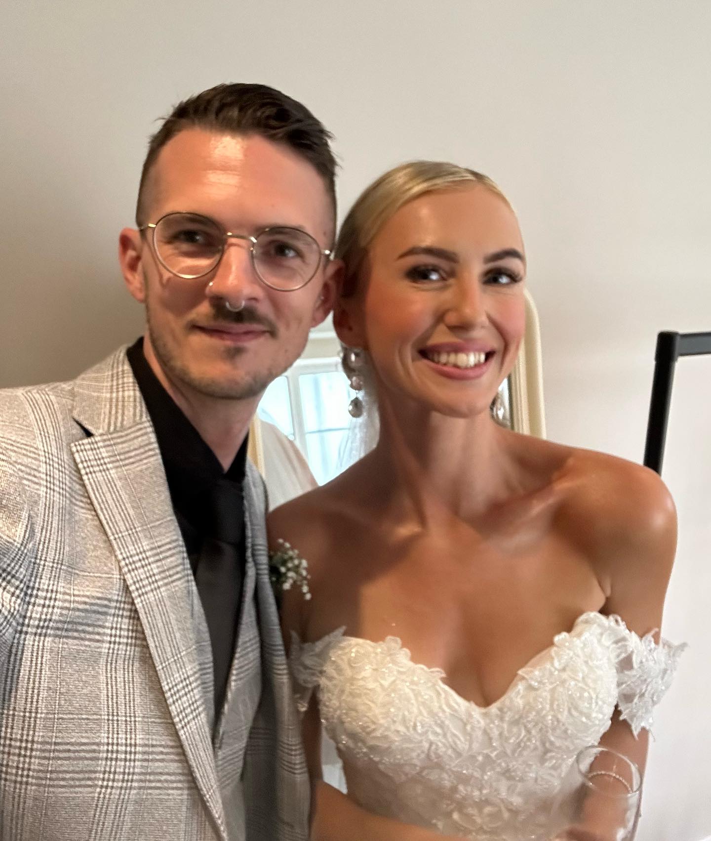 George on her wedding day